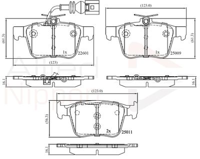 ADB12157 COMLINE Комплект тормозных колодок, дисковый тормоз