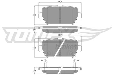 TX6016 TOMEX Brakes Комплект тормозных колодок, дисковый тормоз