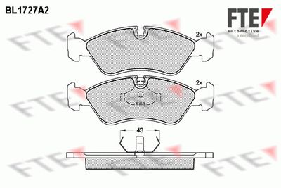 BL1727A2 FTE Комплект тормозных колодок, дисковый тормоз