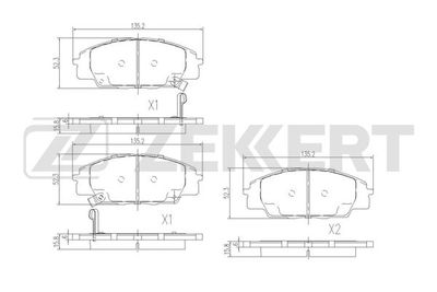 BS1505 ZEKKERT Комплект тормозных колодок, дисковый тормоз