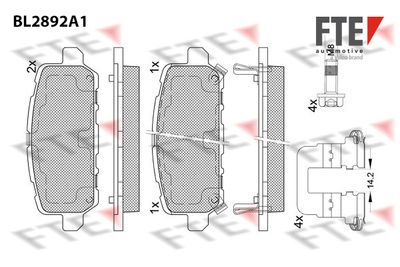 BL2892A1 FTE Комплект тормозных колодок, дисковый тормоз