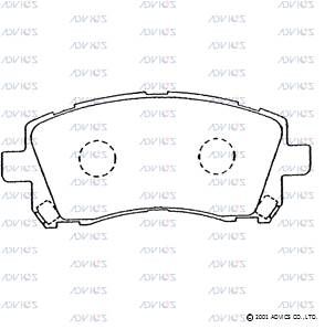 SN855 ADVICS Комплект тормозных колодок, дисковый тормоз