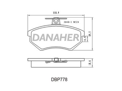 DBP778 DANAHER Комплект тормозных колодок, дисковый тормоз