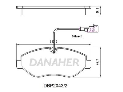 DBP20432 DANAHER Комплект тормозных колодок, дисковый тормоз