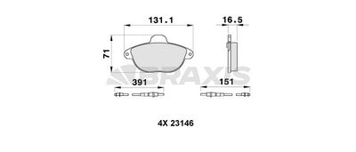 AB0318 BRAXIS Комплект тормозных колодок, дисковый тормоз