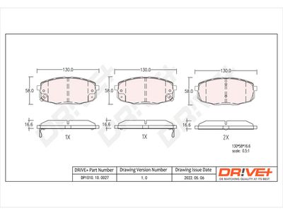 DP1010100027 Dr!ve+ Комплект тормозных колодок, дисковый тормоз
