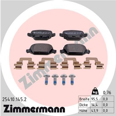 254101452 ZIMMERMANN Комплект тормозных колодок, дисковый тормоз