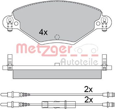 1170419 METZGER Комплект тормозных колодок, дисковый тормоз