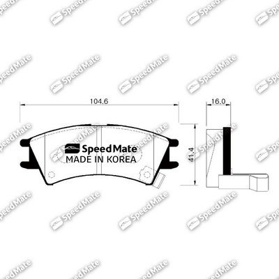 SMBPH016 SpeedMate Комплект тормозных колодок, дисковый тормоз