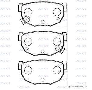 SN551P ADVICS Комплект тормозных колодок, дисковый тормоз