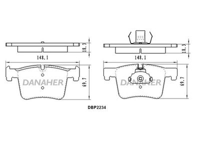 DBP2234 DANAHER Комплект тормозных колодок, дисковый тормоз