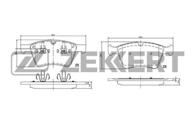 BS2126 ZEKKERT Комплект тормозных колодок, дисковый тормоз