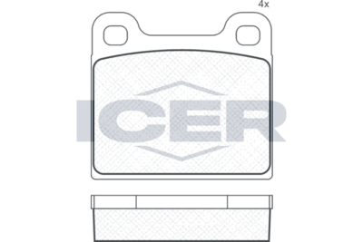 180386 ICER Комплект тормозных колодок, дисковый тормоз