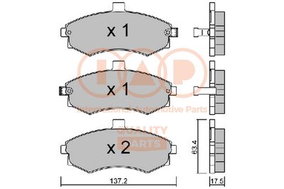 70407022P IAP QUALITY PARTS Комплект тормозных колодок, дисковый тормоз