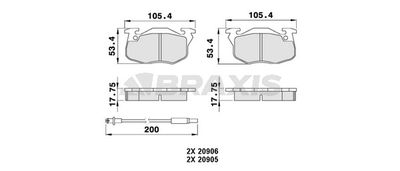 AB0011 BRAXIS Комплект тормозных колодок, дисковый тормоз