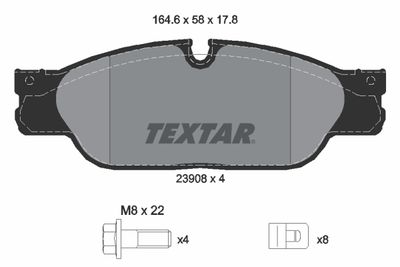 2390801 TEXTAR Комплект тормозных колодок, дисковый тормоз
