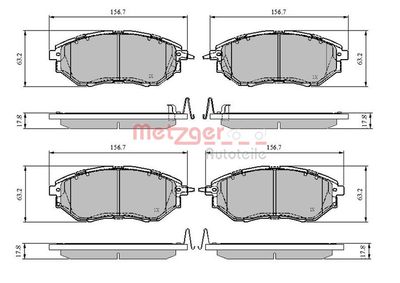 1170841 METZGER Комплект тормозных колодок, дисковый тормоз