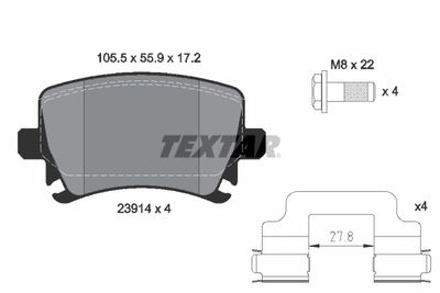 2391482 TEXTAR Комплект тормозных колодок, дисковый тормоз