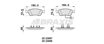 AB0320 BRAXIS Комплект тормозных колодок, дисковый тормоз