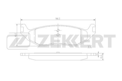 BS3038 ZEKKERT Комплект тормозных колодок, дисковый тормоз