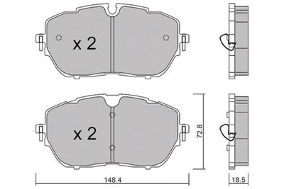 BPPE1025 AISIN Комплект тормозных колодок, дисковый тормоз