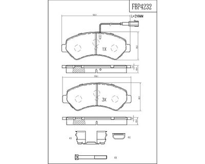 FBP4232 FI.BA Комплект тормозных колодок, дисковый тормоз