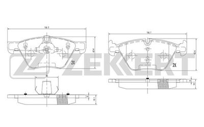 BS1252 ZEKKERT Комплект тормозных колодок, дисковый тормоз