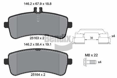 BPD2228 BENDIX Braking Комплект тормозных колодок, дисковый тормоз