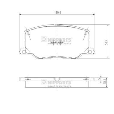 J3602037 NIPPARTS Комплект тормозных колодок, дисковый тормоз