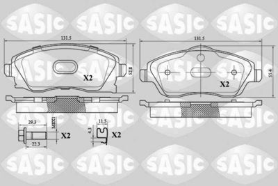 6216024 SASIC Комплект тормозных колодок, дисковый тормоз