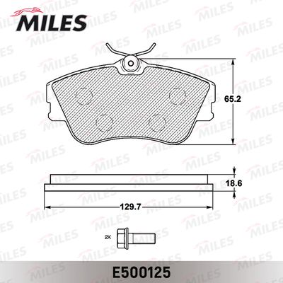 E500125 MILES Комплект тормозных колодок, дисковый тормоз