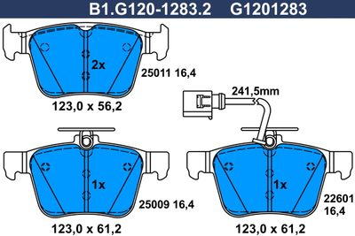 B1G12012832 GALFER Комплект тормозных колодок, дисковый тормоз