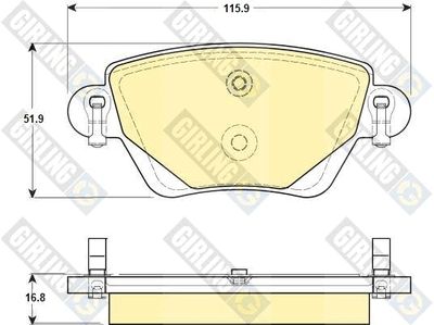 6114354 GIRLING Комплект тормозных колодок, дисковый тормоз
