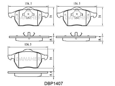 DBP1407 DANAHER Комплект тормозных колодок, дисковый тормоз