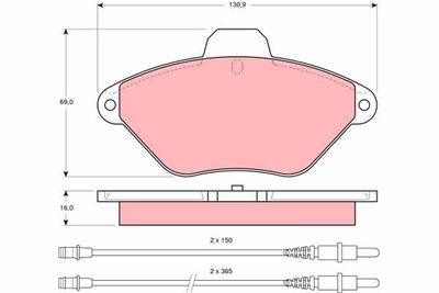 GDB1102 TRW Комплект тормозных колодок, дисковый тормоз