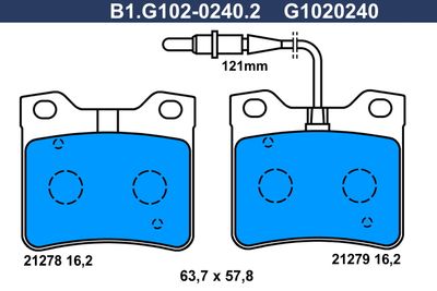 B1G10202402 GALFER Комплект тормозных колодок, дисковый тормоз