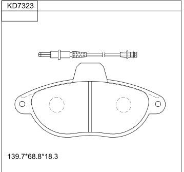 KD7323 ASIMCO Комплект тормозных колодок, дисковый тормоз