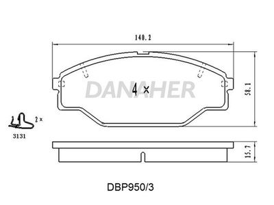 DBP9503 DANAHER Комплект тормозных колодок, дисковый тормоз