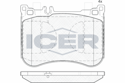 182080 ICER Комплект тормозных колодок, дисковый тормоз