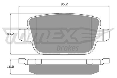 TX1448 TOMEX Brakes Комплект тормозных колодок, дисковый тормоз