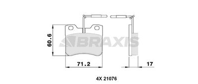 AB0046 BRAXIS Комплект тормозных колодок, дисковый тормоз