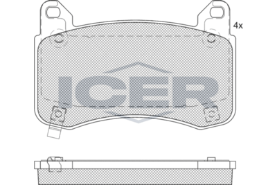 182404 ICER Комплект тормозных колодок, дисковый тормоз