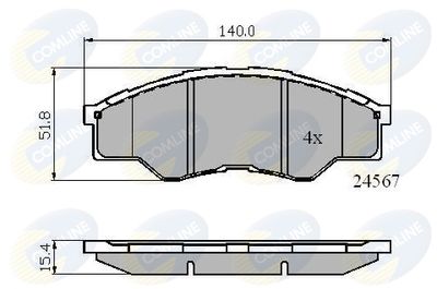 CBP01773 COMLINE Комплект тормозных колодок, дисковый тормоз