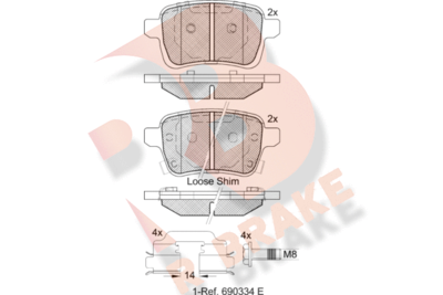 RB2170203 R BRAKE Комплект тормозных колодок, дисковый тормоз