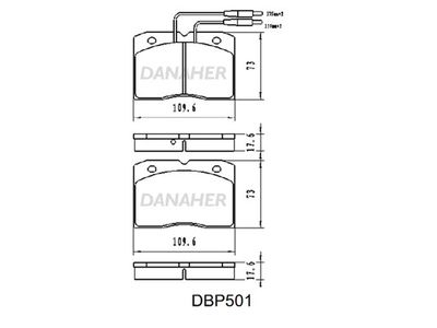 DBP501 DANAHER Комплект тормозных колодок, дисковый тормоз