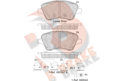 RB2108 R BRAKE Комплект тормозных колодок, дисковый тормоз