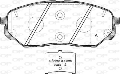 BPA166102 OPEN PARTS Комплект тормозных колодок, дисковый тормоз