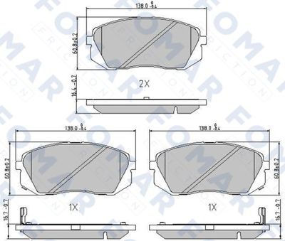 FO870581 FOMAR Friction Комплект тормозных колодок, дисковый тормоз