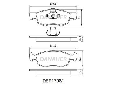 DBP17961 DANAHER Комплект тормозных колодок, дисковый тормоз