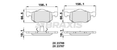 AA0327 BRAXIS Комплект тормозных колодок, дисковый тормоз